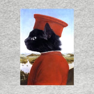 Portrait of a Black Cat as Federico da Montefeltro - Pet Gift T-Shirt